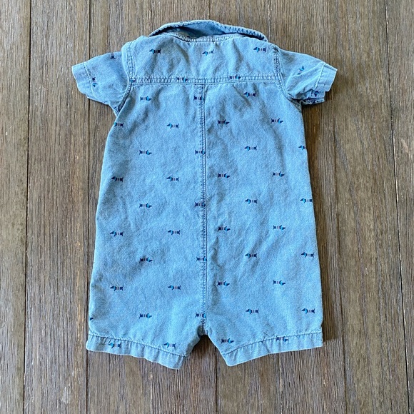 4/$20 Carter’s One piece chambray romper - Picture 6 of 6